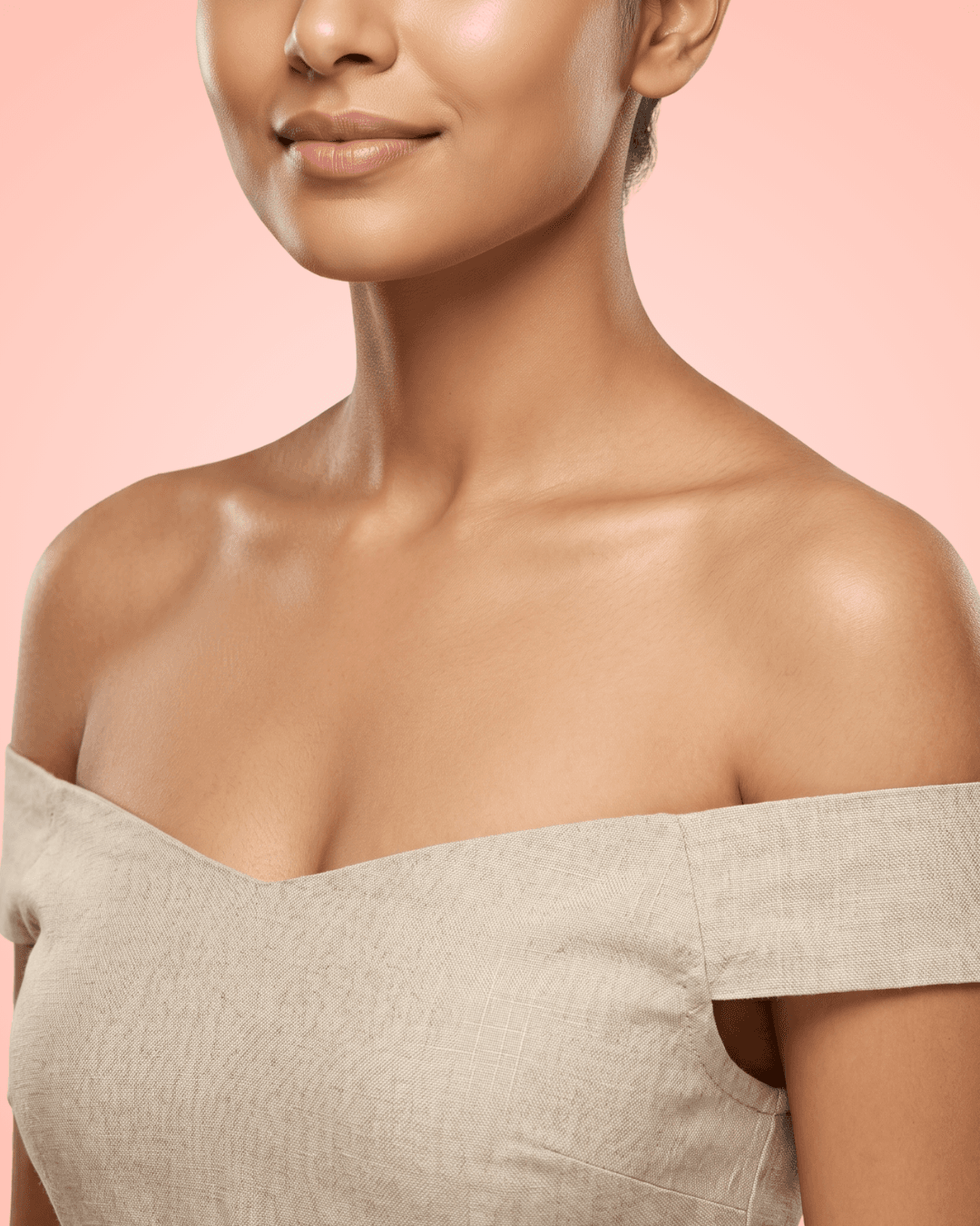 Laser hair removal treatment area for chest and collarbone